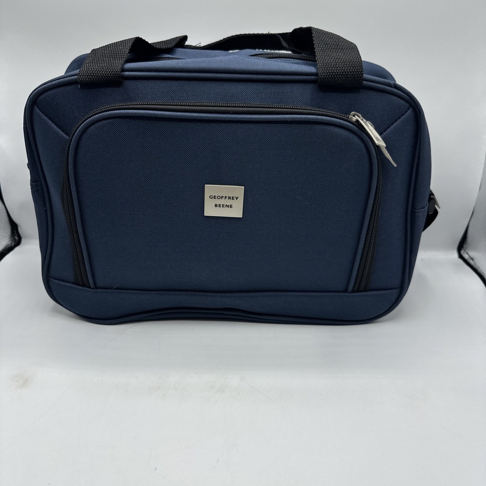 Geoffrey Beene Carry All Tote 14 " X 6" X 10" With Strap And Handles Blue. - Picture 1 of 11